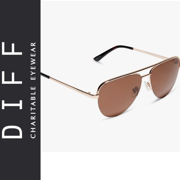 Diff Eyewear Accessories - Diff sunglasses AUGUST 63MM aviator eye glasses nwt shades street UV gold viral